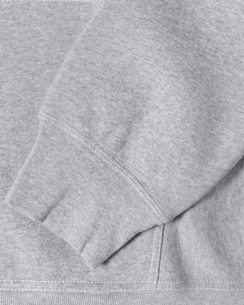 Grey Stussy Contrast Stitch Label Hoodie Women Hoodie | BXA-6698