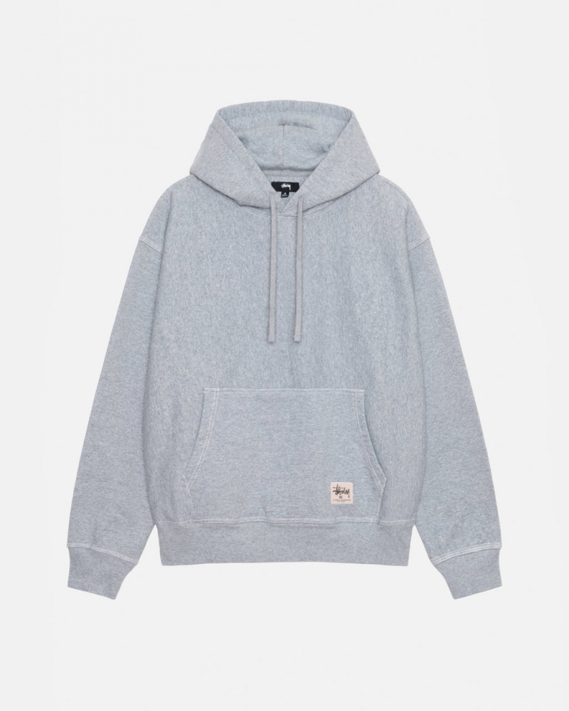 Grey Stussy Contrast Stitch Label Hoodie Women Hoodie | BXA-6698