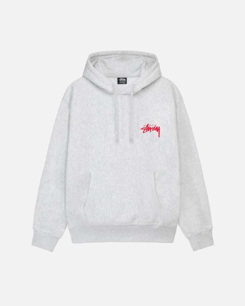 Grey Stussy Skate Tough Hoodie Men Hoodie | REH-0895