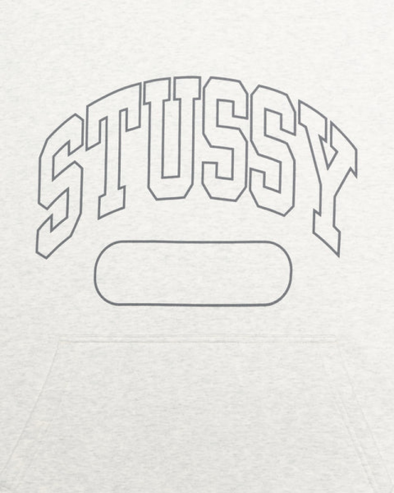 Grey Stussy Ss Boxy Cropped Hoodie Women Hoodie | BSR-9034