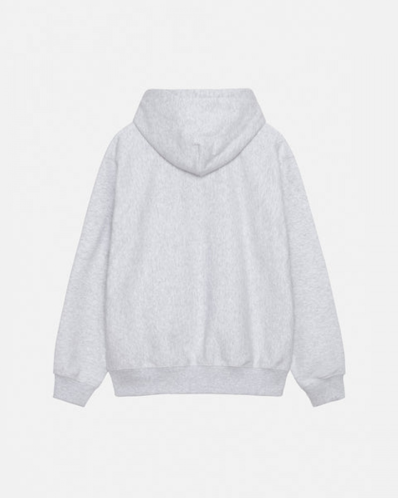 Grey Stussy Stock Logo Applique Hoodie Women Hoodie | DVW-5275