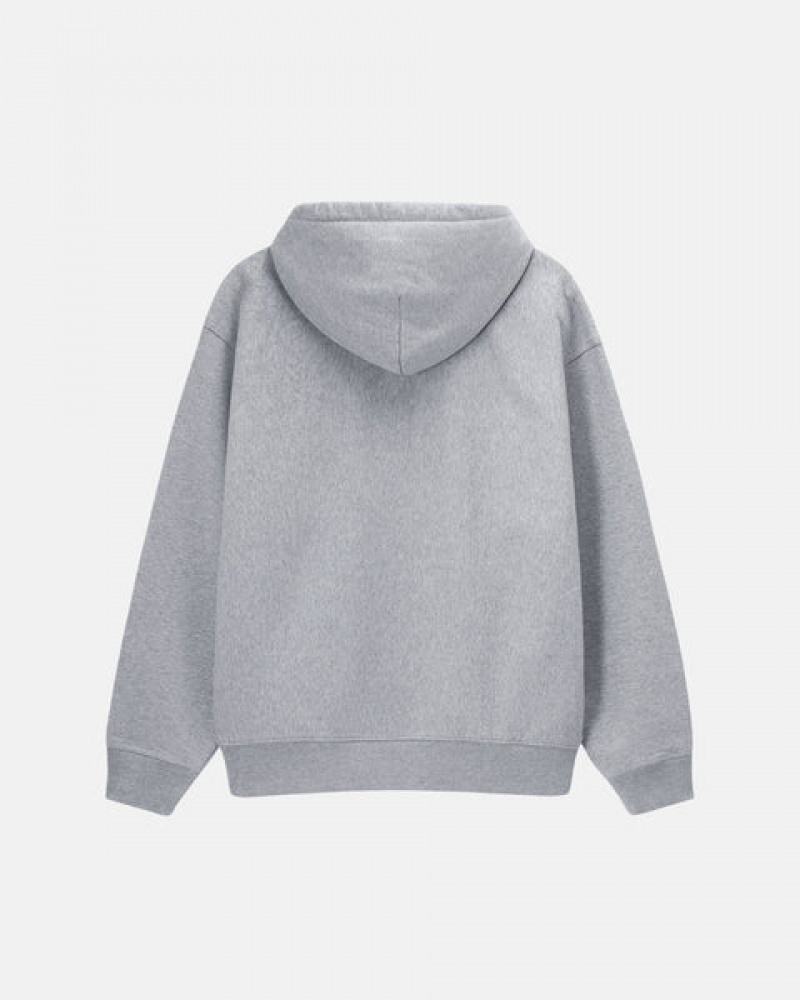 Grey Stussy Stock Logo Hoodie Women Hoodie | RNC-9419