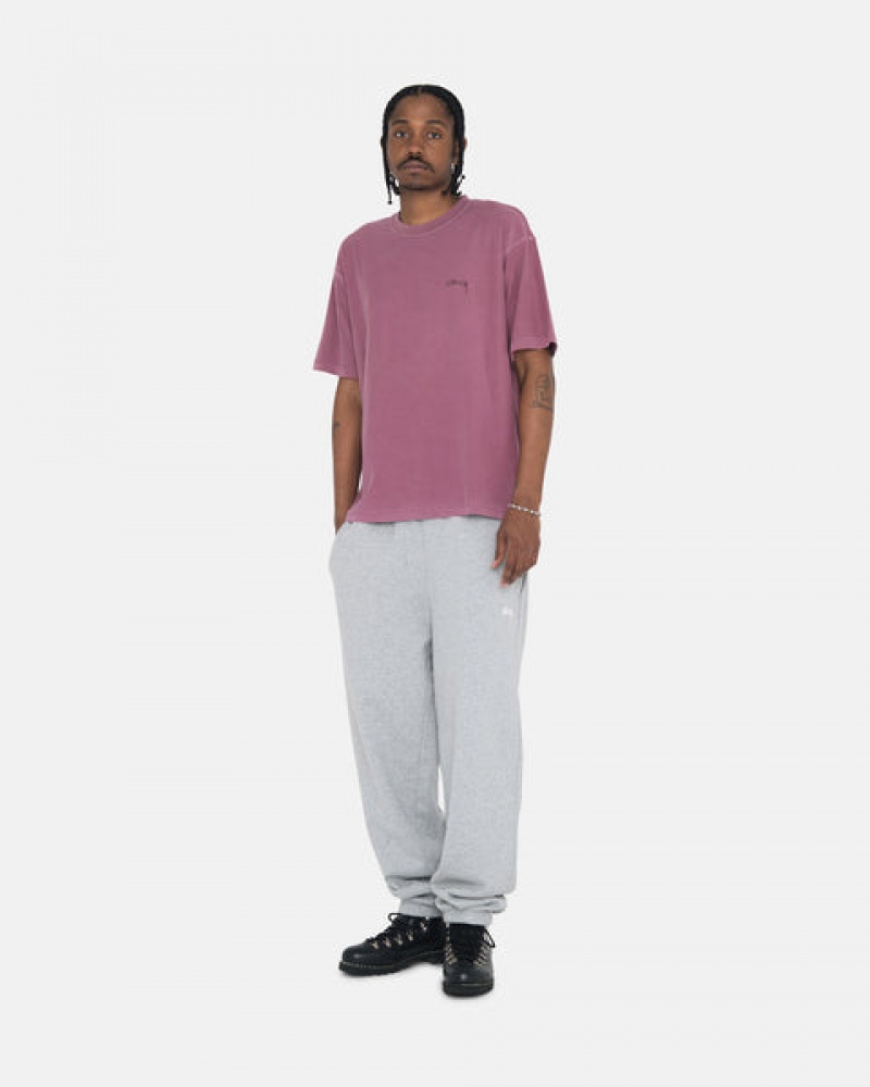 Grey Stussy Stock Logo Sweatpant Men Sweatpants | LVL-7745