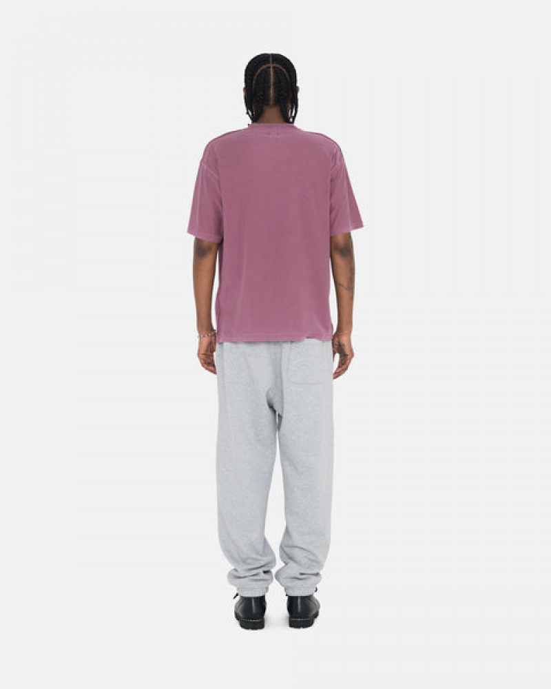 Grey Stussy Stock Logo Sweatpant Men Sweatpants | LVL-7745