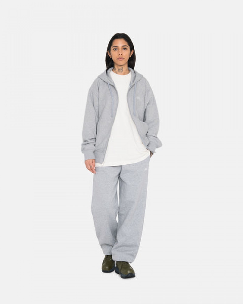 Grey Stussy Stock Logo Sweatpant Men Sweatpants | LVL-7745