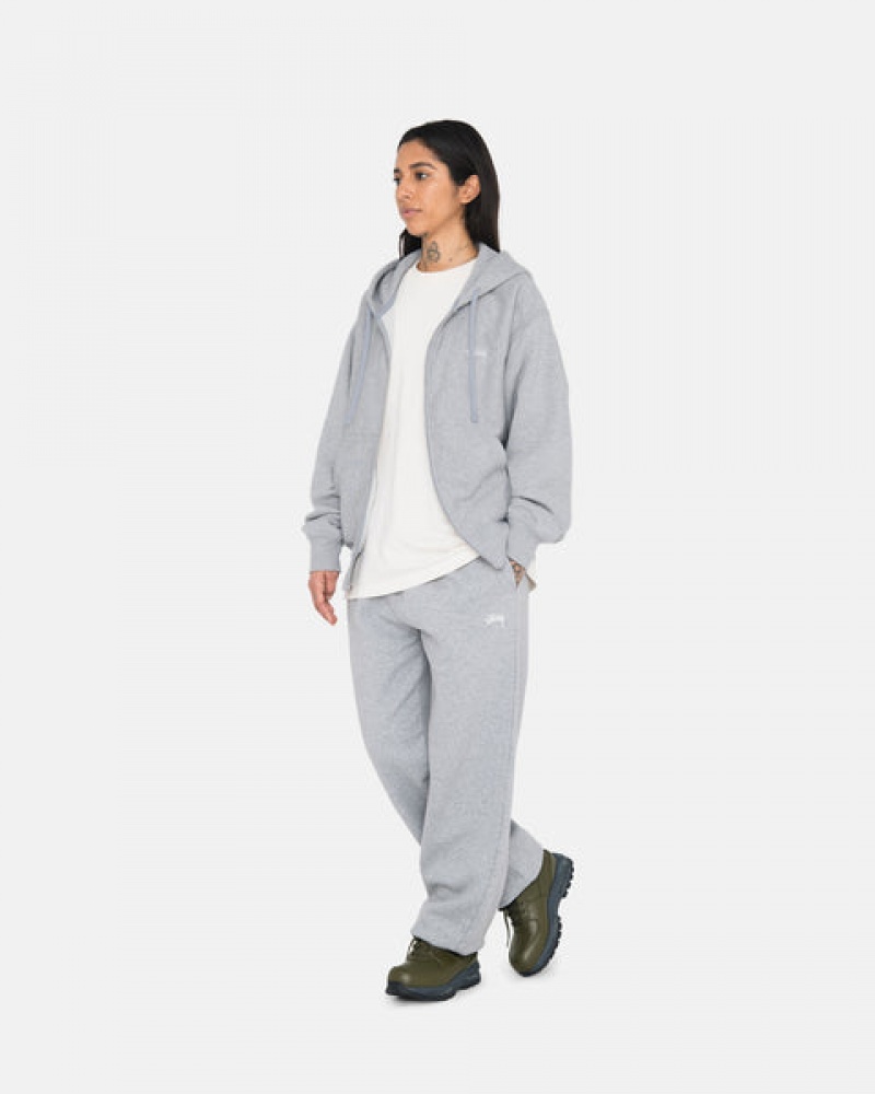 Grey Stussy Stock Logo Sweatpant Men Sweatpants | LVL-7745