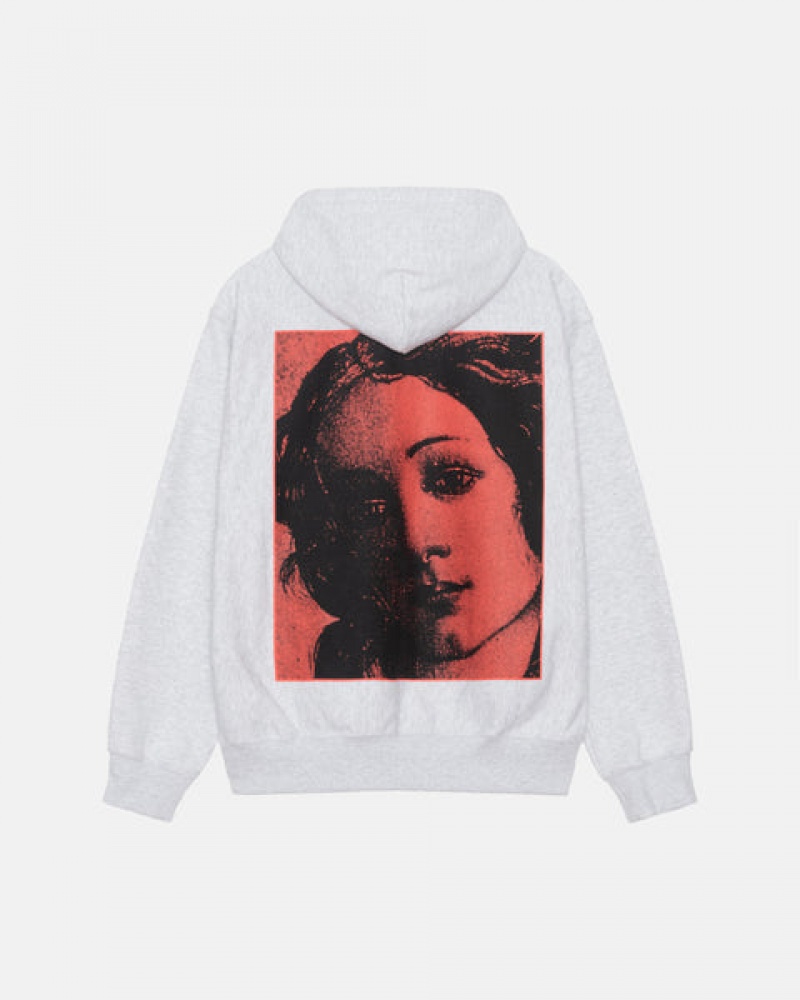 Grey Stussy Venus Zip Hood Women Sweatshirts | MCB-7357