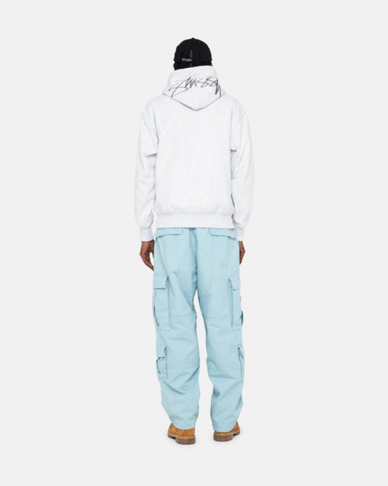 Light Blue Stussy Surplus Cargo Ripstop Men Pants | RDN-8543