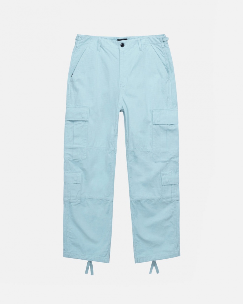 Light Blue Stussy Surplus Cargo Ripstop Men Pants | RDN-8543