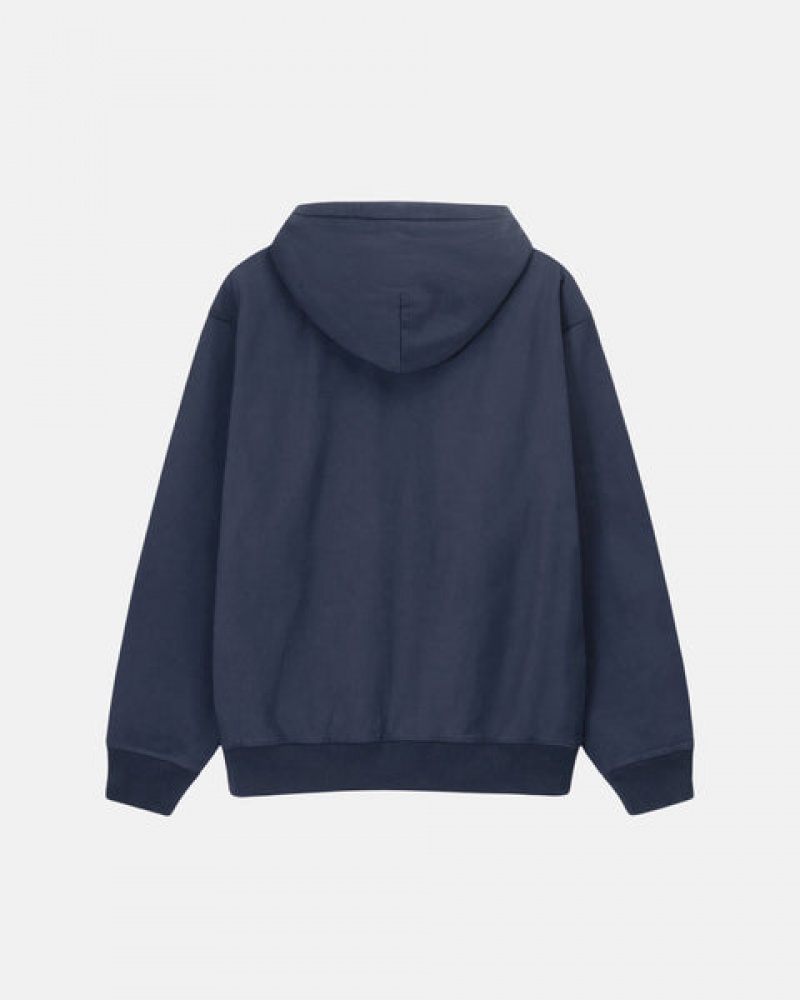 Navy Stussy Overdyed Stock Logo Hoodie Women Hoodie | UBS-8157