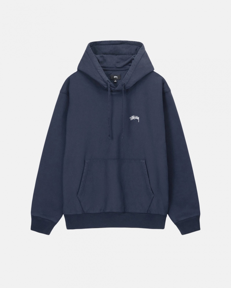 Navy Stussy Overdyed Stock Logo Hoodie Women Hoodie | UBS-8157