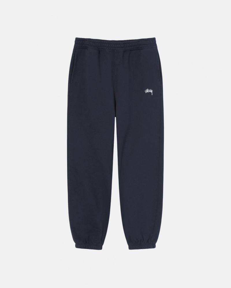 Navy Stussy Overdyed Stock Logo Sweatpant Men Sweatpants | VOE-6038