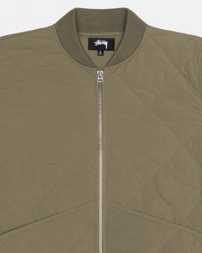 Olive Stussy 8 Ball Quilted Liner Jacket Women Jackets | ZTC-2683