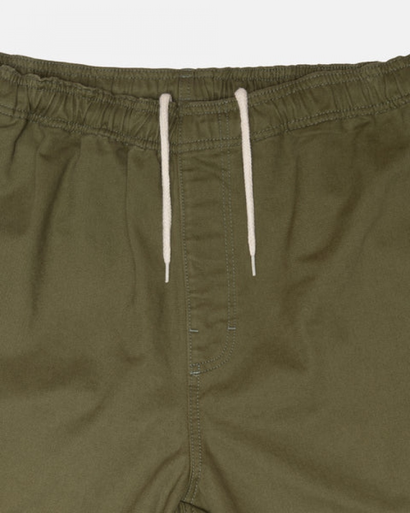 Olive Stussy Beach Pant Brushed Cotton Men Pants | IJN-9958