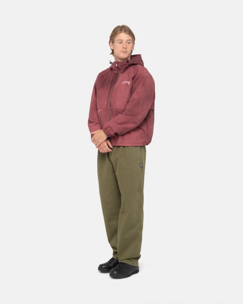 Olive Stussy Beach Pant Brushed Cotton Men Pants | IJN-9958