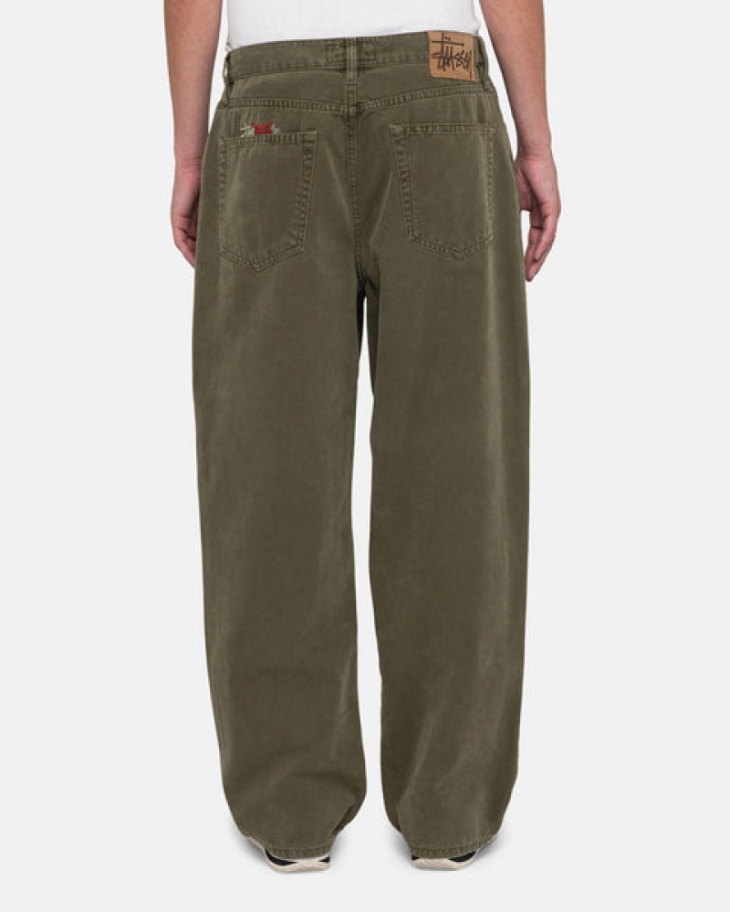 Olive Stussy Big Ol' Jean Washed Canvas Men Denim | ZGM-5415