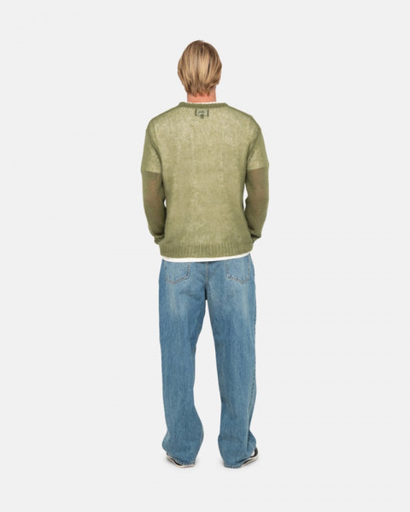 Olive Stussy Loose Knit Sweater Men Sweaters | KOG-4280