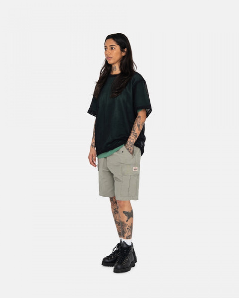 Olive Stussy Ripstop Cargo Beach Short Men Shorts | BYX-1651