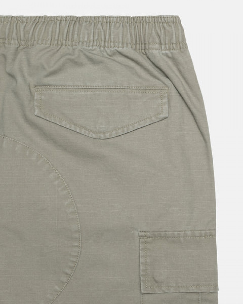 Olive Stussy Ripstop Cargo Beach Short Men Shorts | BYX-1651