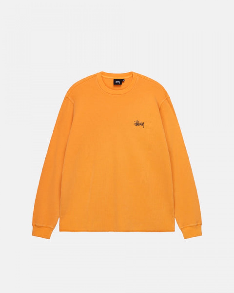 Orange Stussy Basic Stock Ls Thermal Men Tops | LKM-2084