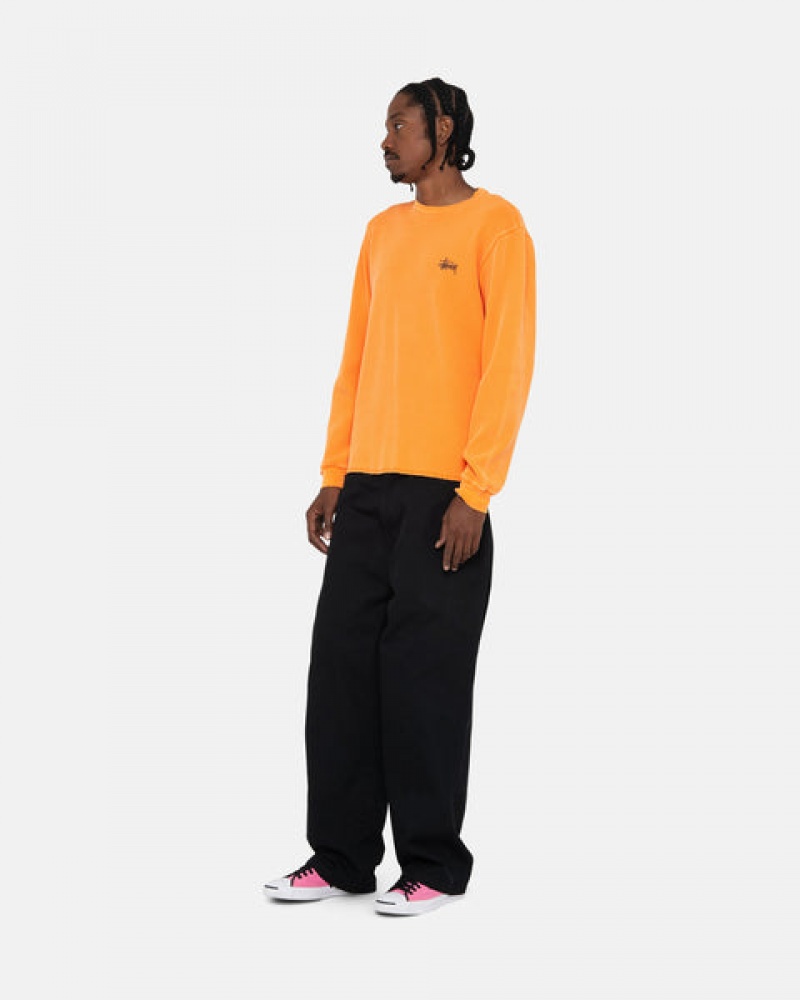 Orange Stussy Basic Stock Ls Thermal Men Tops | LKM-2084