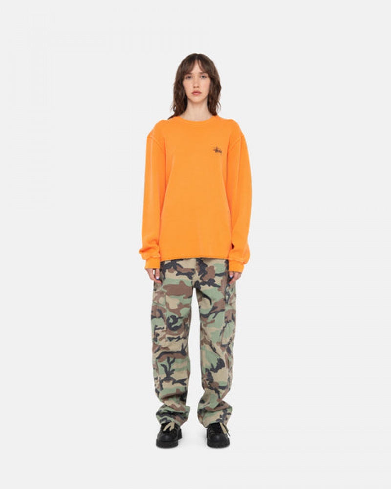 Orange Stussy Basic Stock Ls Thermal Men Tops | LKM-2084