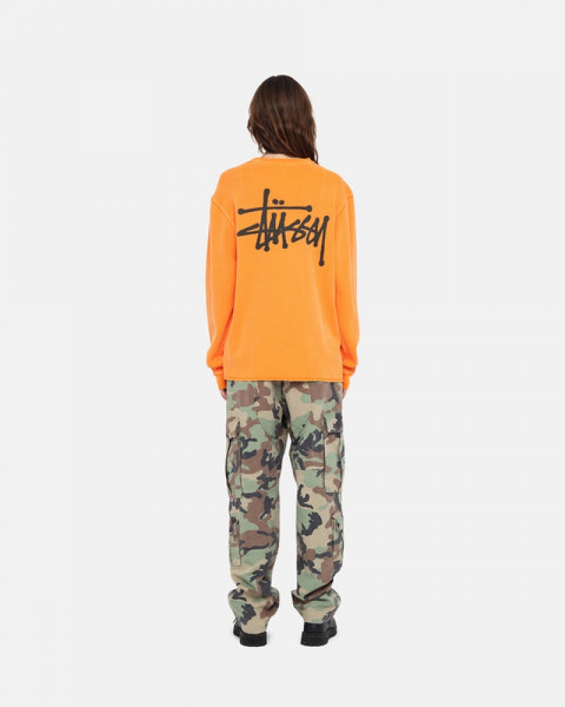 Orange Stussy Basic Stock Ls Thermal Men Tops | LKM-2084