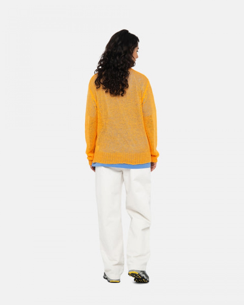 Orange Stussy Loose Knit Sweater Men Sweaters | FAN-0737