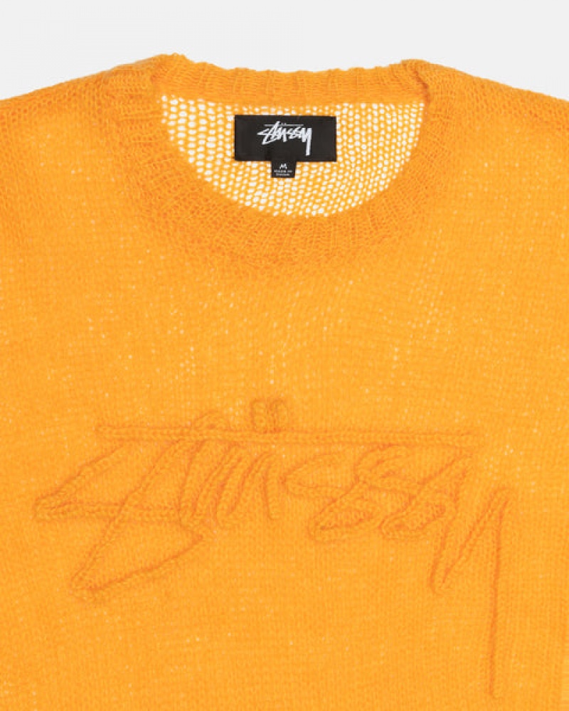 Orange Stussy Loose Knit Sweater Men Sweaters | FAN-0737