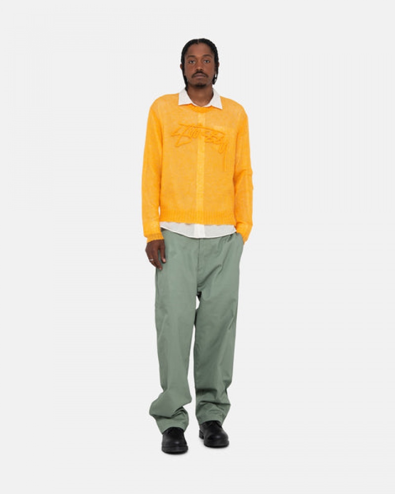 Orange Stussy Loose Knit Sweater Men Sweaters | FAN-0737