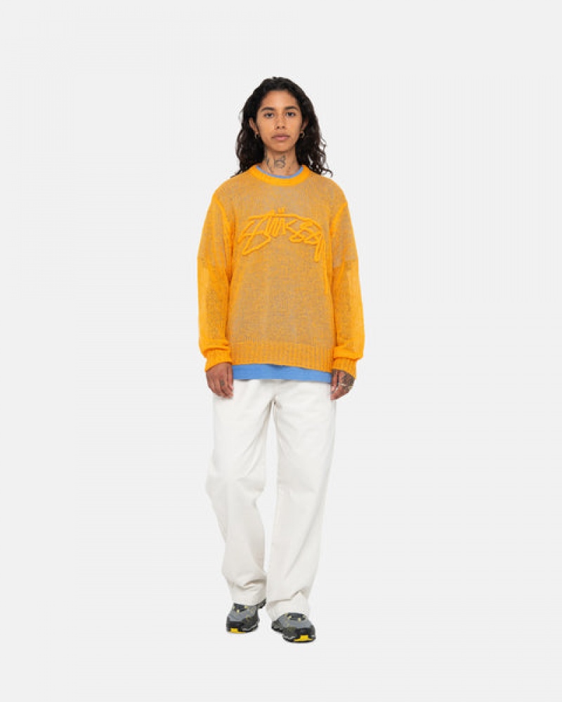 Orange Stussy Loose Knit Sweater Men Sweaters | FAN-0737