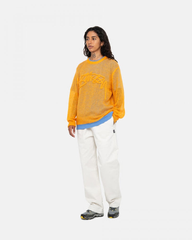 Orange Stussy Loose Knit Sweater Men Sweaters | FAN-0737