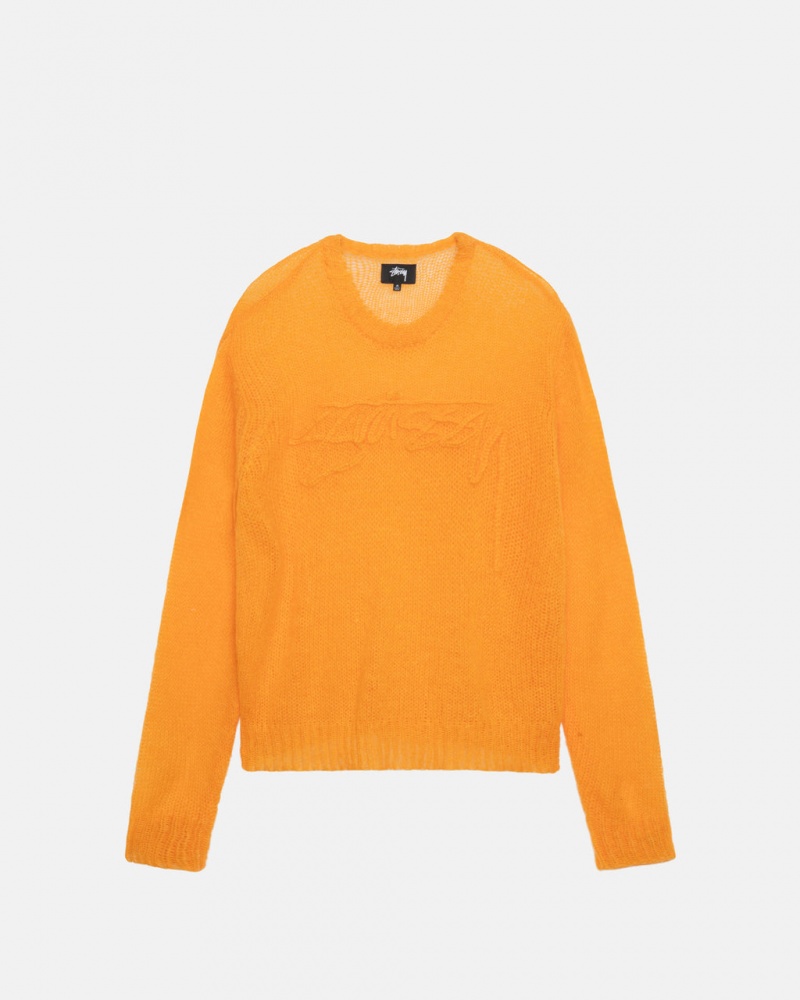 Orange Stussy Loose Knit Sweater Men Sweaters | FAN-0737