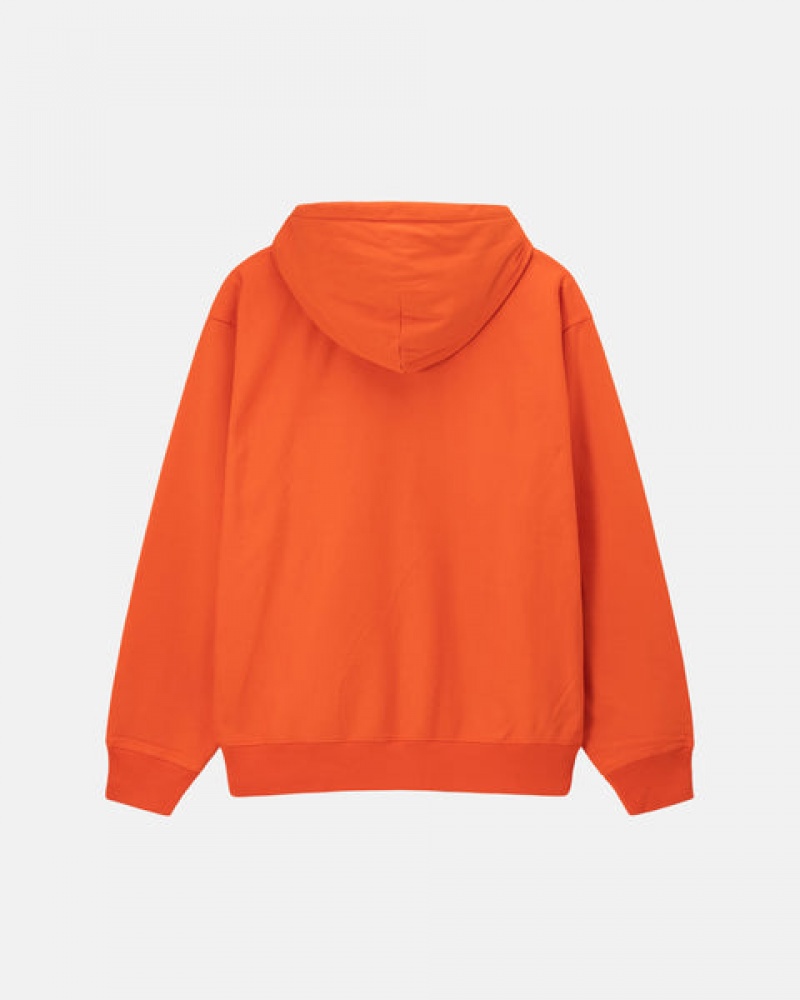 Orange Stussy Overdyed Stock Logo Hoodie Women Hoodie | YZW-3007