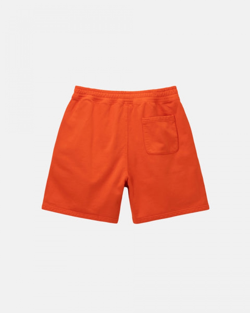 Orange Stussy Overdyed Stock Logo Short Men Sweatshirts | NVJ-3806