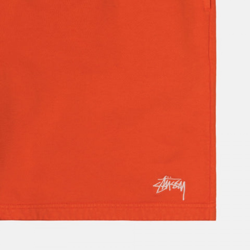 Orange Stussy Overdyed Stock Logo Short Men Sweatshirts | NVJ-3806