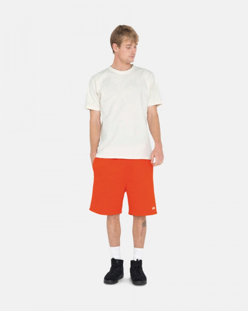 Orange Stussy Overdyed Stock Logo Short Men Sweatshirts | NVJ-3806