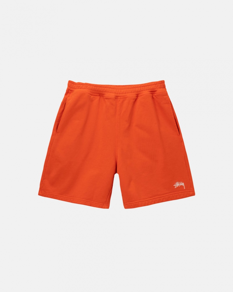 Orange Stussy Overdyed Stock Logo Short Men Sweatshirts | NVJ-3806