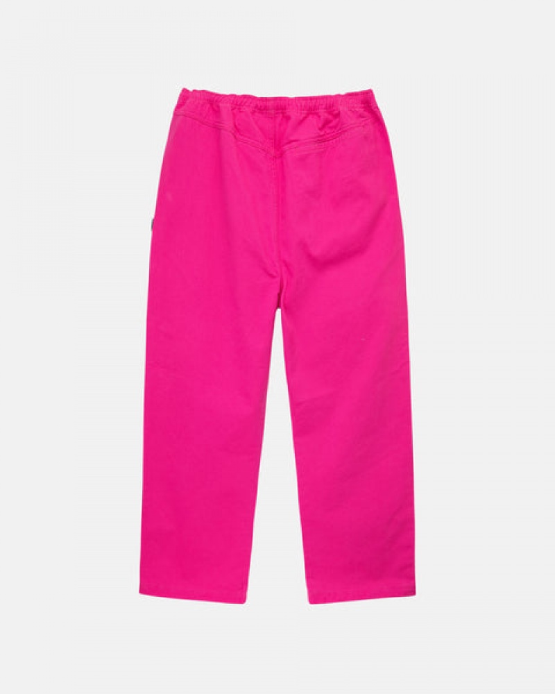 Pink Stussy Brushed Beach Pant Women Pants | EUG-7119