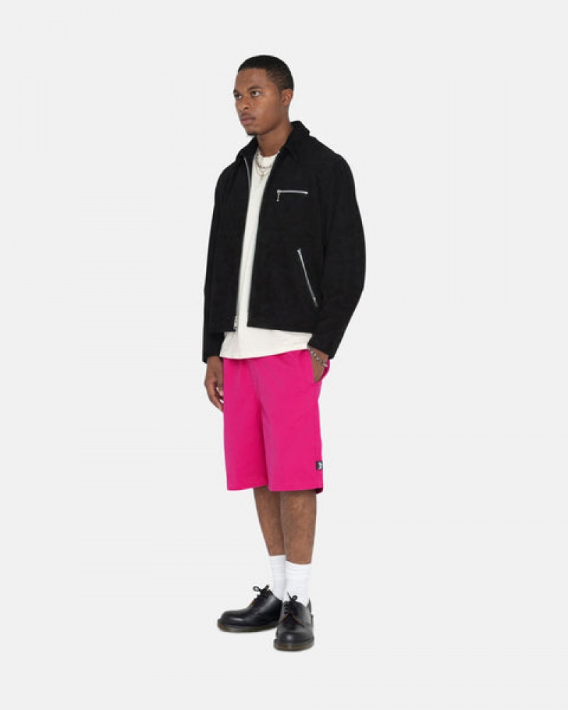 Pink Stussy Brushed Beach Short Women Shorts | GXM-4954