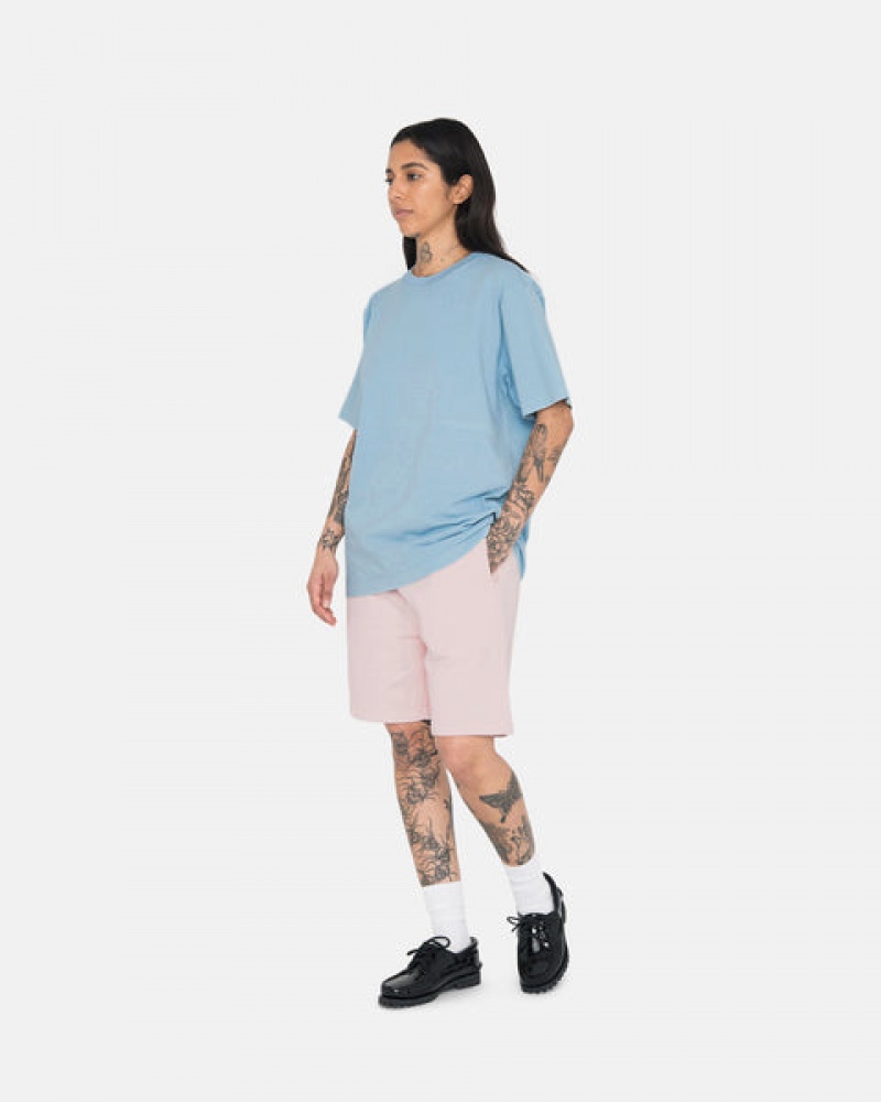 Pink Stussy Overdyed Stock Logo Short Men Shorts | STJ-6848