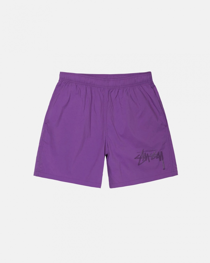 Purple Stussy Big Stock Nylon Short Men Shorts | ZTU-3555