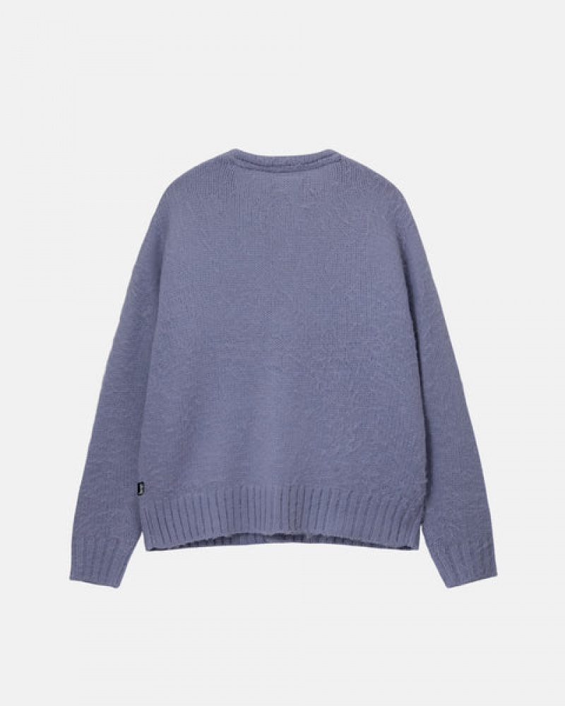 Purple Stussy Brushed Cardigan Men Sweaters | GNY-0259