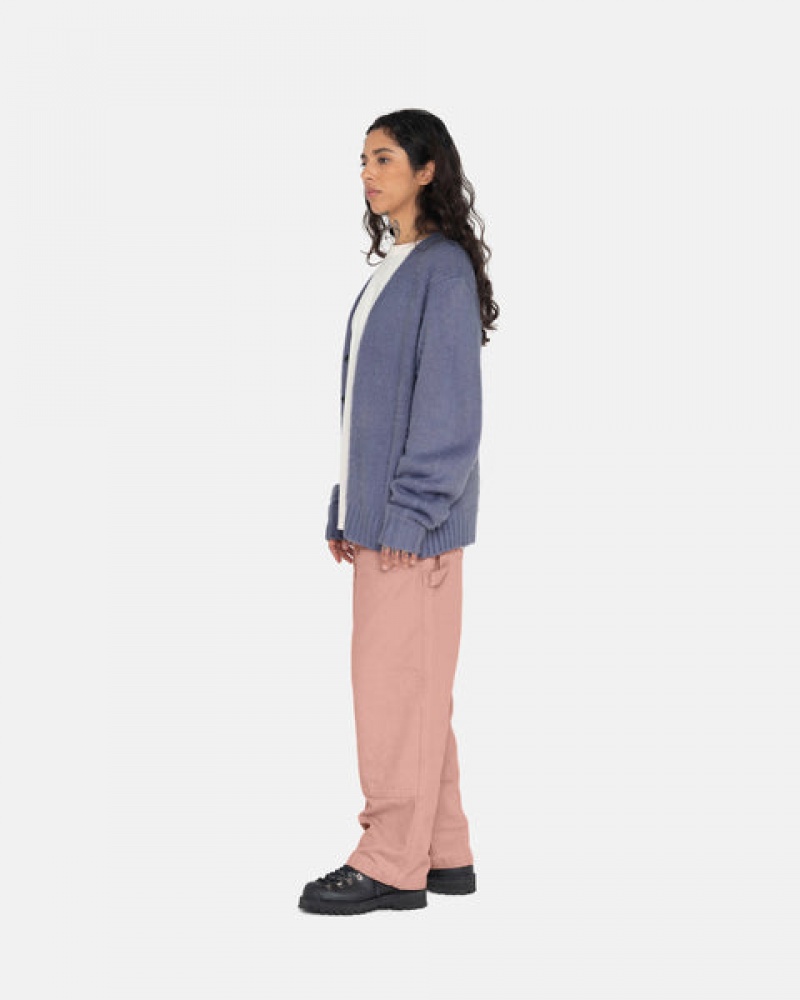 Purple Stussy Brushed Cardigan Women Sweaters | ZAR-0322