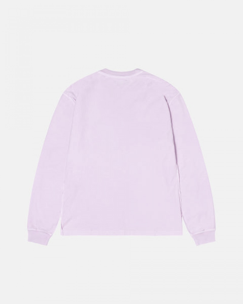 Purple Stussy Lazy Ls Tee Men Tops | WGY-8895