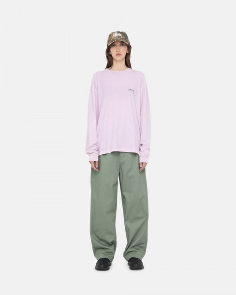 Purple Stussy Lazy Ls Tee Men Tops | WGY-8895