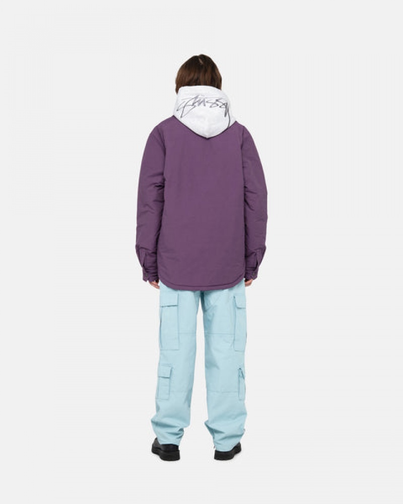 Purple Stussy Padded Tech Over Shirt Men Shirt Jackets | WOX-1999