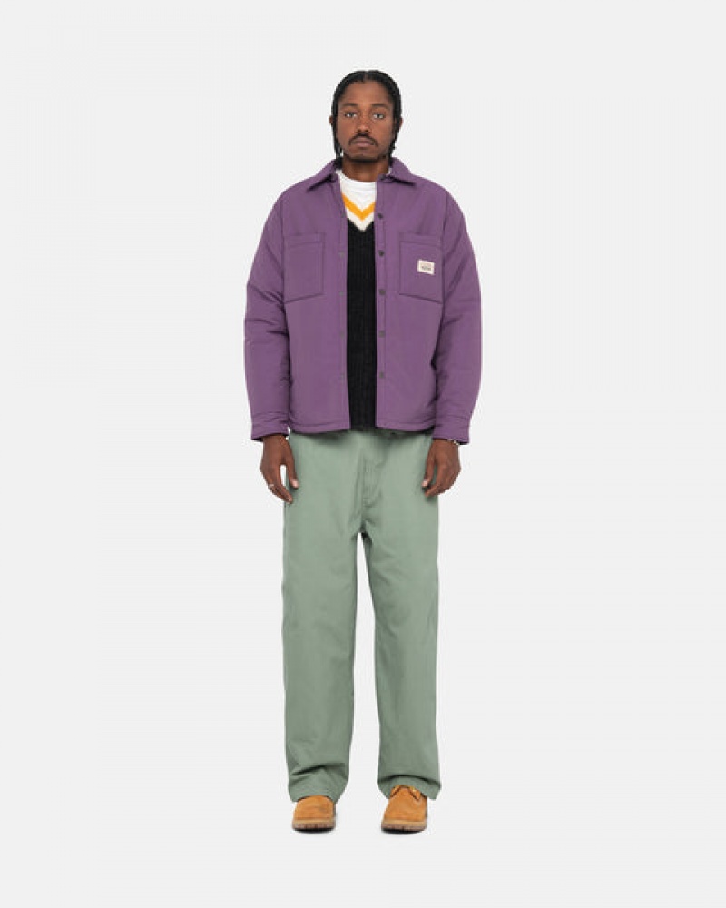 Purple Stussy Padded Tech Over Shirt Men Shirt Jackets | WOX-1999