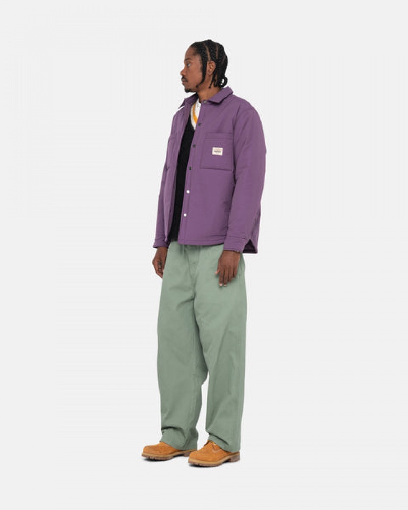 Purple Stussy Padded Tech Over Shirt Men Shirt Jackets | WOX-1999