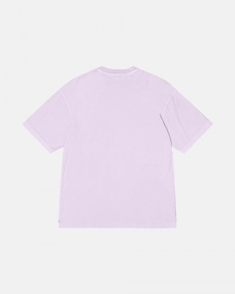 Purple Stussy Pig. Dyed Inside Out Crew Men Tops | QAP-9787